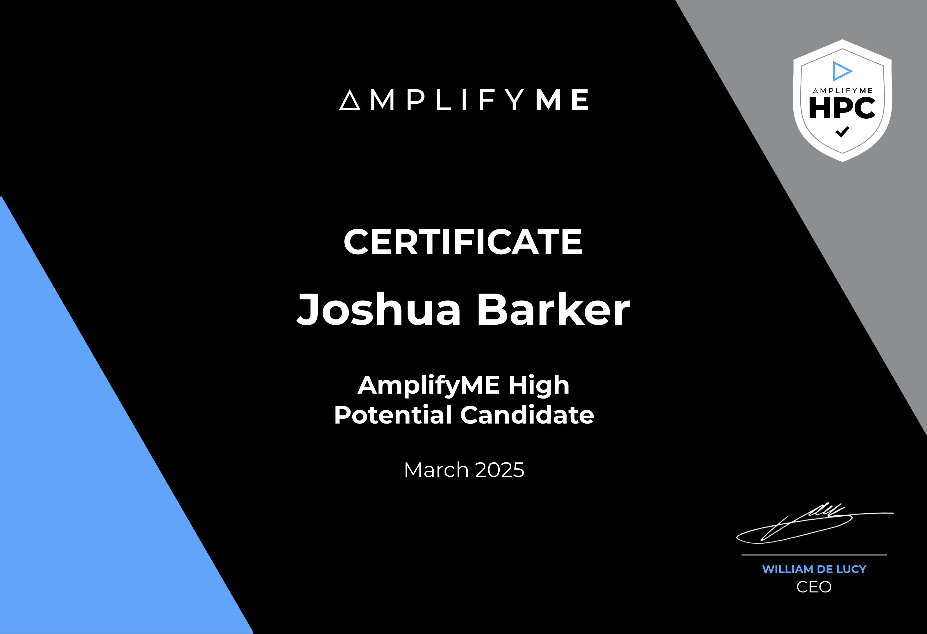 AmplifyME High Potential Certificate